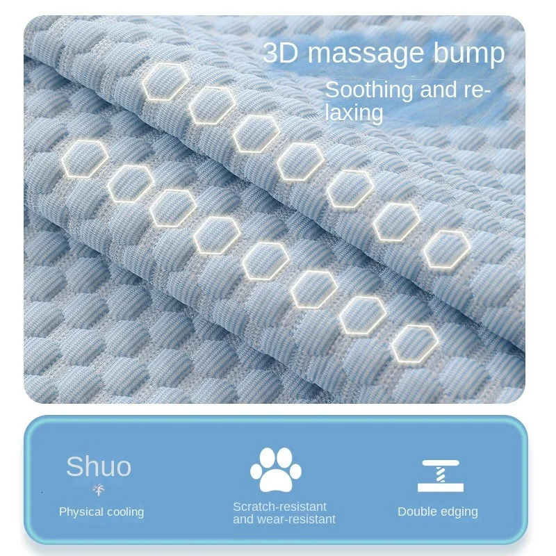 Summer Dog Cooling Mat Pet Ice Pads Cat Breathable Blanket Cat Washable Sofa Breathable Pet Dog Bed Pet Car Seat Cushion Sofa 250614