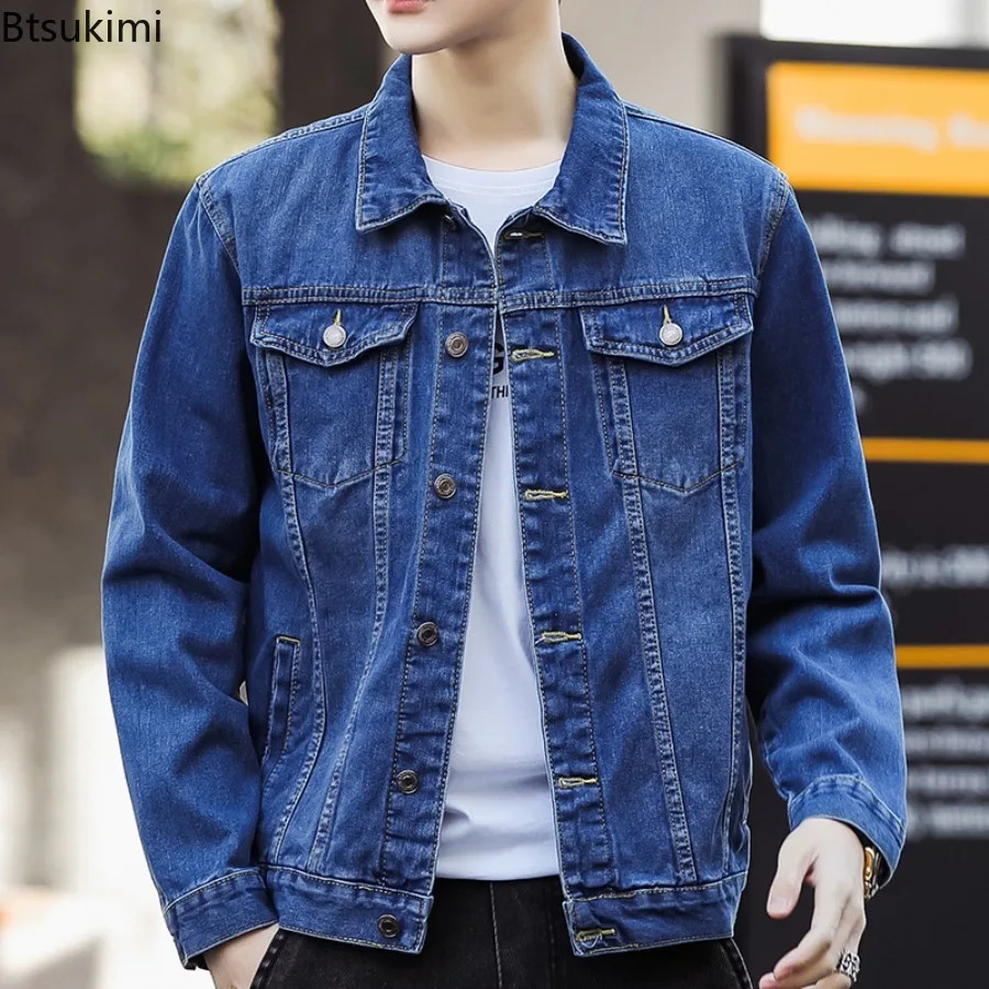 Denim Jackets Mens Fashion Casual Multi Pockets Cargo Jacket Handsome Motorcycle Jean Coats Men Clothing Oversized 5XL 250614