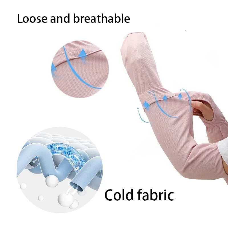 Summer Driving Fingerless Arm Sleeves Sun Protection Gloves Arm Sleeve Ice Silk Cooling Skin Protective Cover for Women Girls 250610