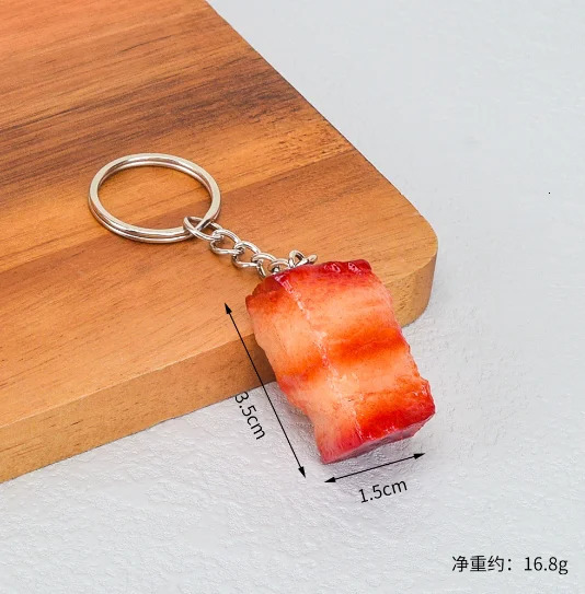 Creative Simulation Food Keychain PVC Model Gift Soft Glue Braised Pork Belly Roasted Chicken K4230 250606
