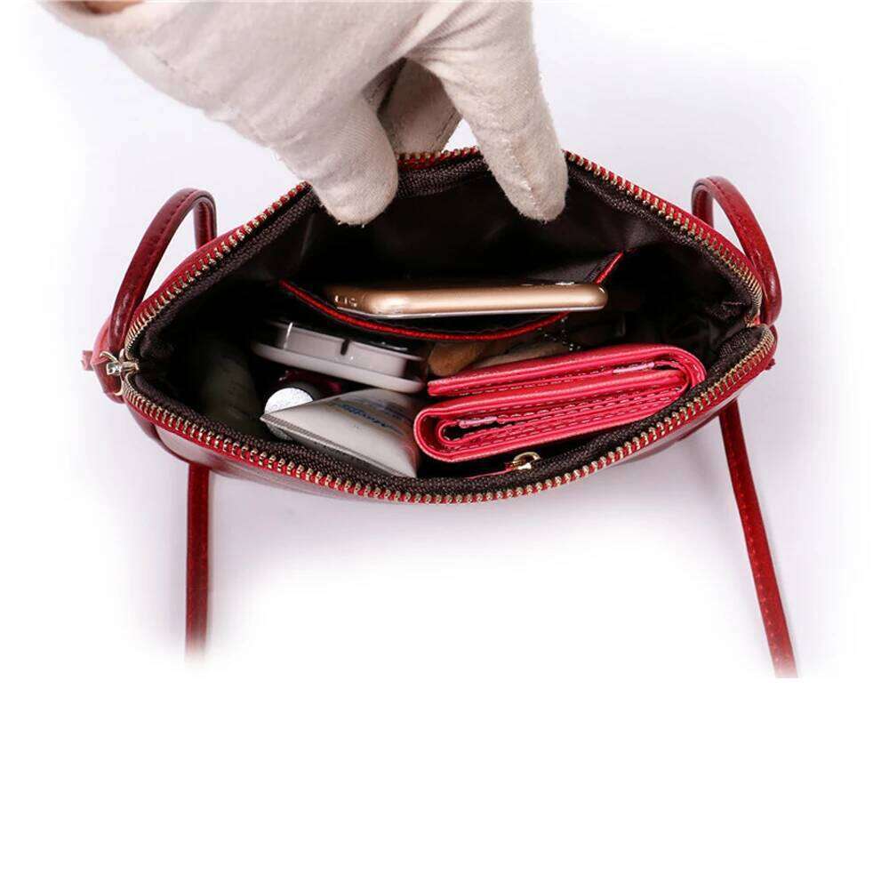 Zency Cute Women Messenger Bag 100% Genuine Leather Soft Skin Girls Shell Travel Handbag Elegant Shoulder Purse Lady Phone Bags