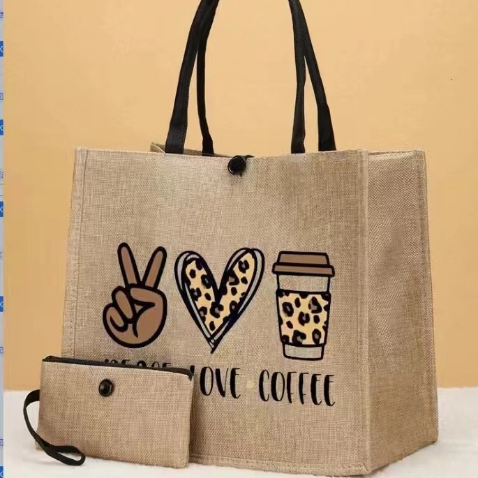 Free Shipping 2025 New Designer Bag Trendy Linen Cloth Women's Handbag Fashion High Quality Shopping Bag Fashion Printing