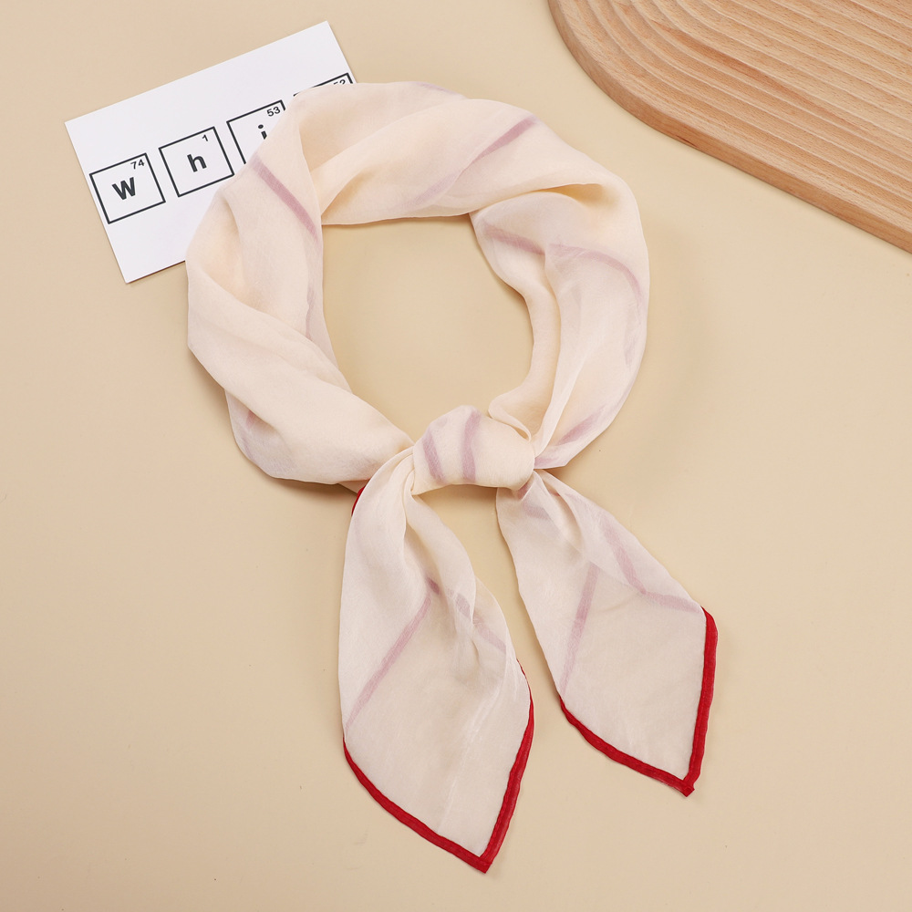 K1027 25 new lace cloud pattern gauze scarf imitation silk scarf female net celebrity style simple style solid color thin square scarf