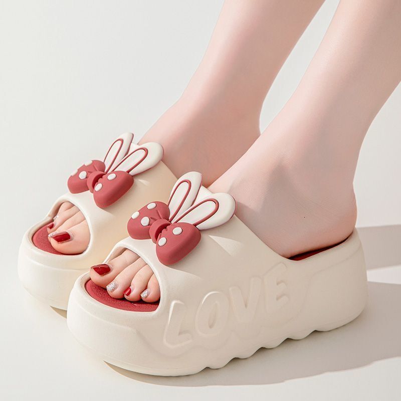 Summer New Thick soled Women's High Heels Indoor Fashion Bow Designer Sandals Women's Fashion Sandals Women's Slippers