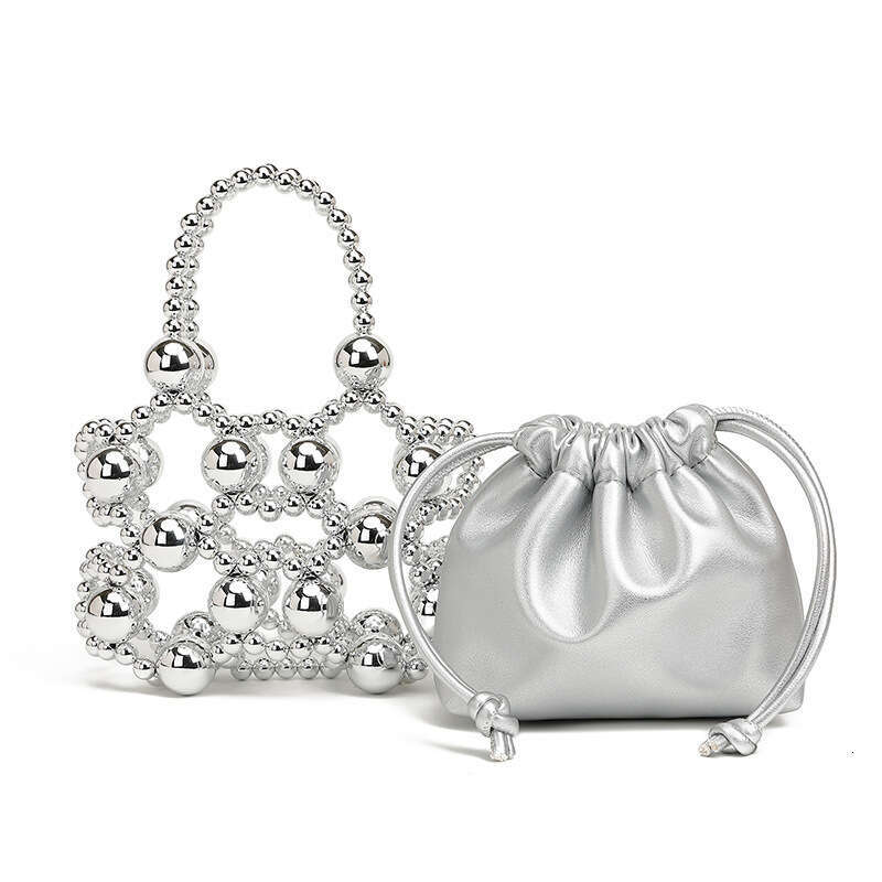 Style New Evening 2025 Elegant Pearl Inlaid Diamond Handbag Chain Simple Fashion Basket Bag for Women
