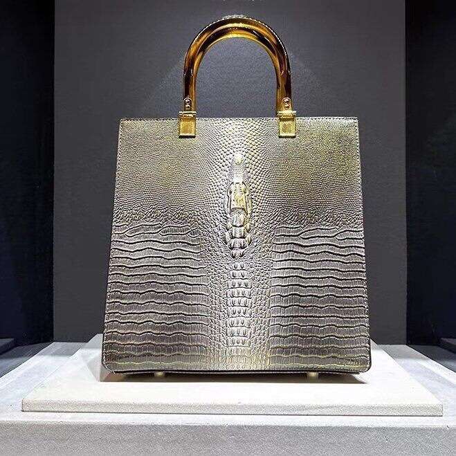 Leather High-end Luxury Genuine Crocodile Pattern Handbag Tote for Women 2024 New Single Shoulder Crossbody Bag