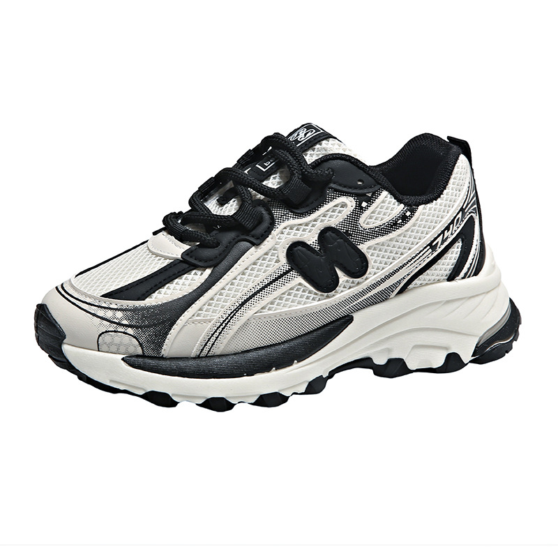 2025 Spring and Autumn Arrival Color - Blocked Laced Casual Shoes Breathable Running Shoes Versatile Athletic Dad Shoes for Women