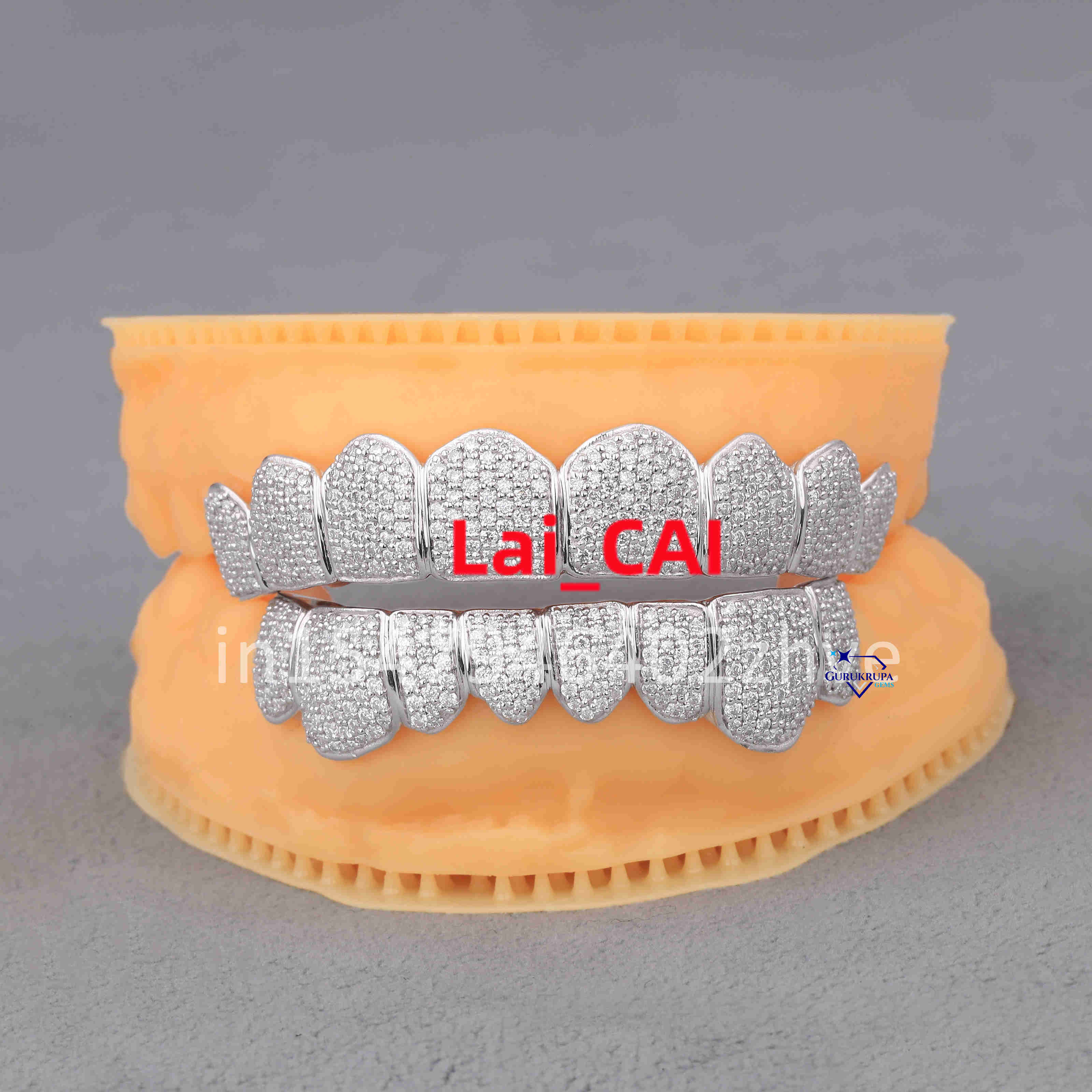 925 Sterling Silver Moissanite Dental 16 Custom Teeth Grillz for Men Women Hot Selling Fashionable Hip Hop Jewelry Wholesale