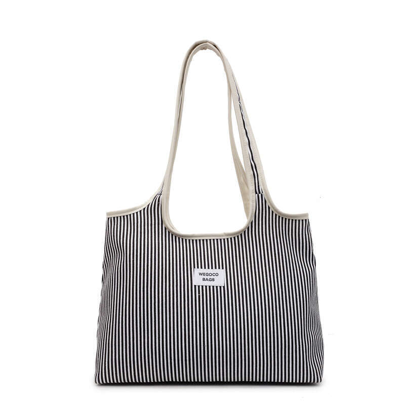 Fashion Large Capacity Tote 2025 New Niche Striped Simple Handbag Shoulder Commuter Women's Bag
