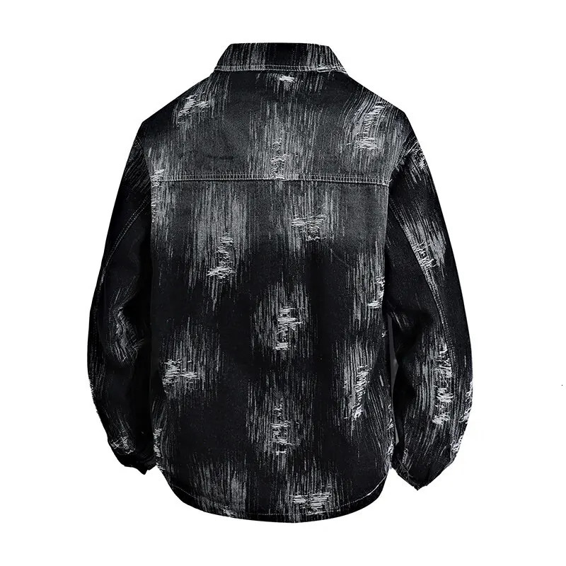 High Quality Mens Cotton Ripped Denim Jackets Spring Autumn Hip Hop Streetwear Loose Casual Jeans Youth Tops Retro Coats 250614
