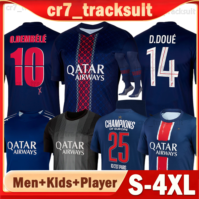 XXXL 4XL 25 26 PSGES D.DOUE Soccer Jerseys 2025 2026 MUNICH O.DEMBELE Long sleeves Goalkeeper DONNARUMMA KVARATSKHELIA JOAO NEVES KIMPEMBE Men Uniforms Kids Kits Sets