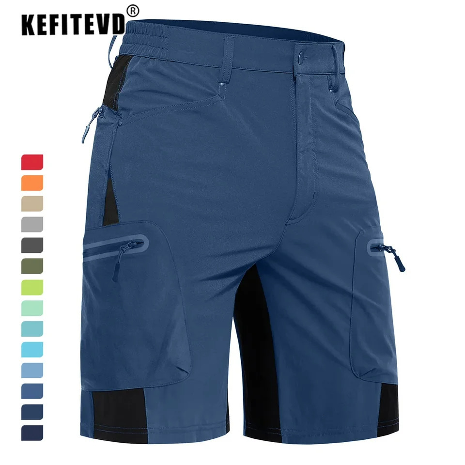 KEFITEVD Summer Mens Cargo Shorts Quick Dry Hiking Work Lightweight Fishing Climbing Trekking Outdoor Running Male 250614