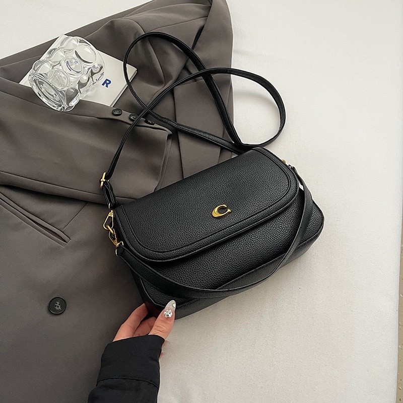 2025 free shipping designer luxury women's new shoulder crossbody bag retro small square bag black brown