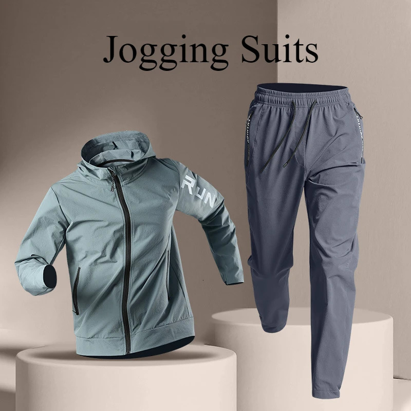 Quick Dry Running Fitness Set QuickDry Loose Fit Outdoor Training Jacket Morning Runs Spring Mens Sportswear Workout Clothing 250612