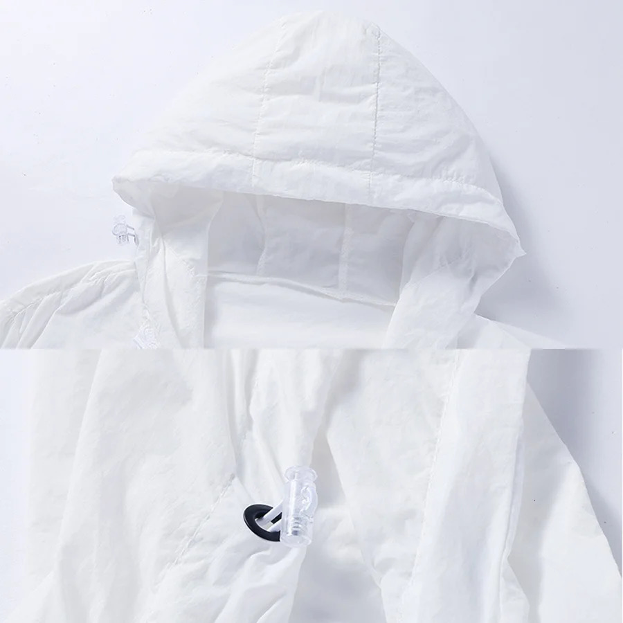 Mens and Womens Summer Ice Silk Lightweight Breathable Quick Drying Fishing Sunscreen Clothes Large Hooded Jacket Trendy 250614