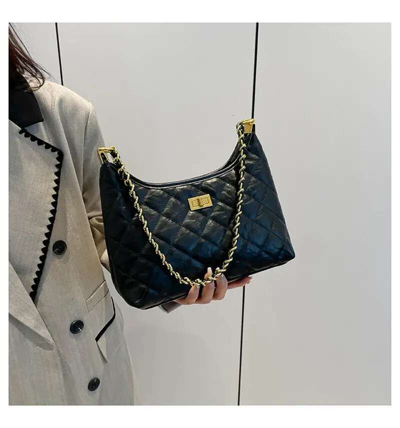 Designer Shoulder Free Shipping New Fashion Comter Premium Texture Dia Bag Grid Chain Underarm Free shipping