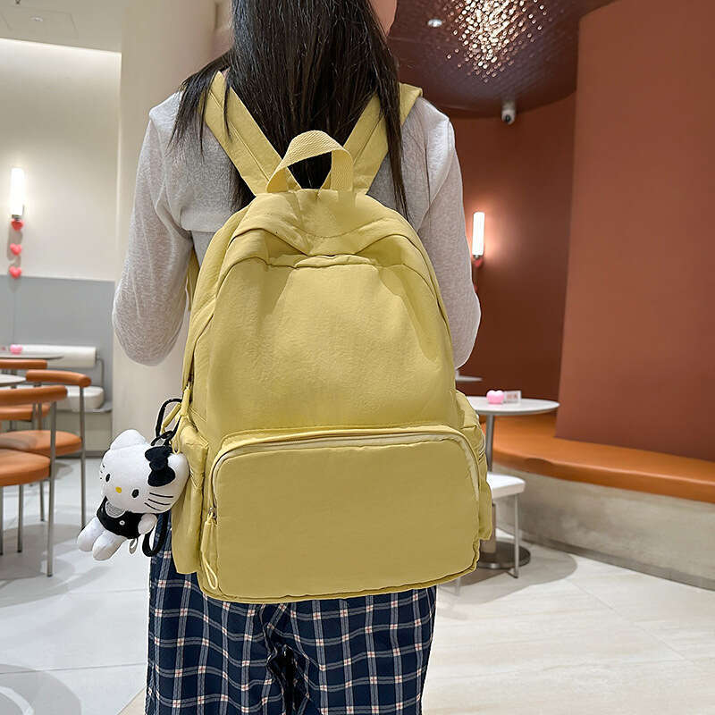 Casual Style Female College Ins Korean Version, Simple Travel Backpack for Middle and High School Students, Campus Double Shoulder Bag