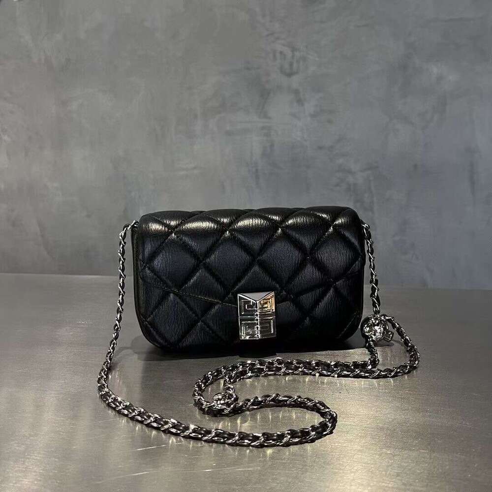 Small Diamond Trendy Chain for Women 2024 New High-End Genuine Leather Versatile Shoulder Crossbody Bag