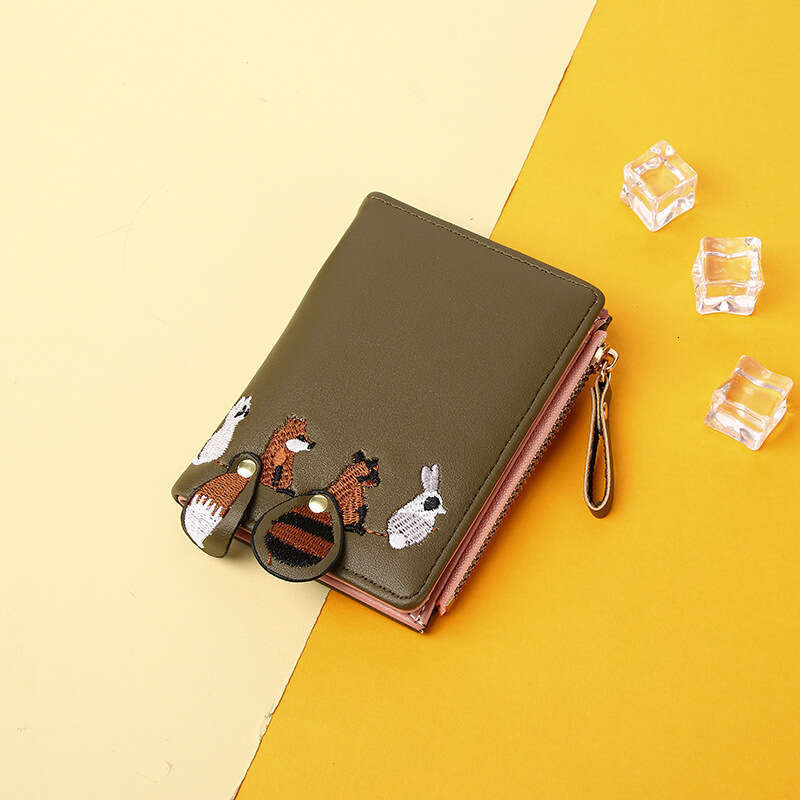 Hot Selling New Women's Short Student Wallet Korean Version Cute Fresh Card Holder Cartoon Mini Personality Coin Purse