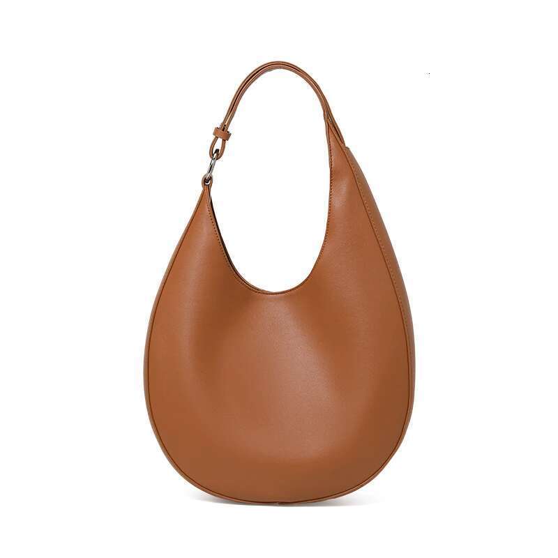 AIDRANI Genuine Leather Cowhide Design Sense Irregular Crescent Moon Women's Single Shoulder Armpit Cross-Body Semi-Circle Bag