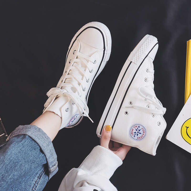 High-top Canvas for Women 2023 Spring and Autumn New Student Korean Version Couple Style Trendy Harajuku Men's NEW Shoes Comfortable Ins Sneakers