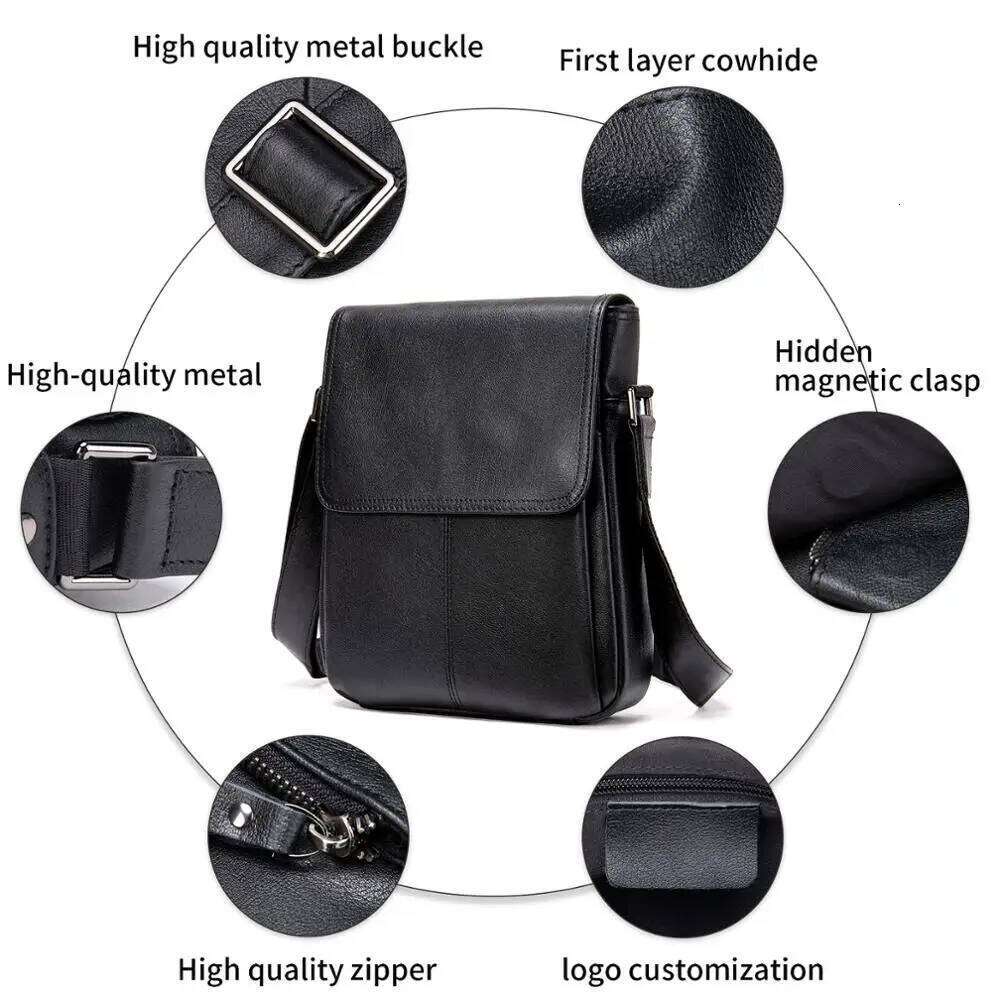 WESTAL Genuine Leather Shoulder Bag Husband Black Messenger Male Side Men's Bags Casual Crossbody Man Handbags