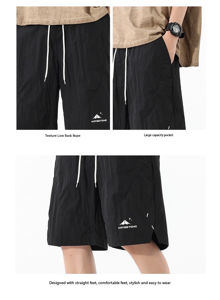 Men's Summer Casual Shorts, Loose Athletic Five-Inch Pants, Quick-Drying Thin Designer Workwear Trousers, Straight Cut