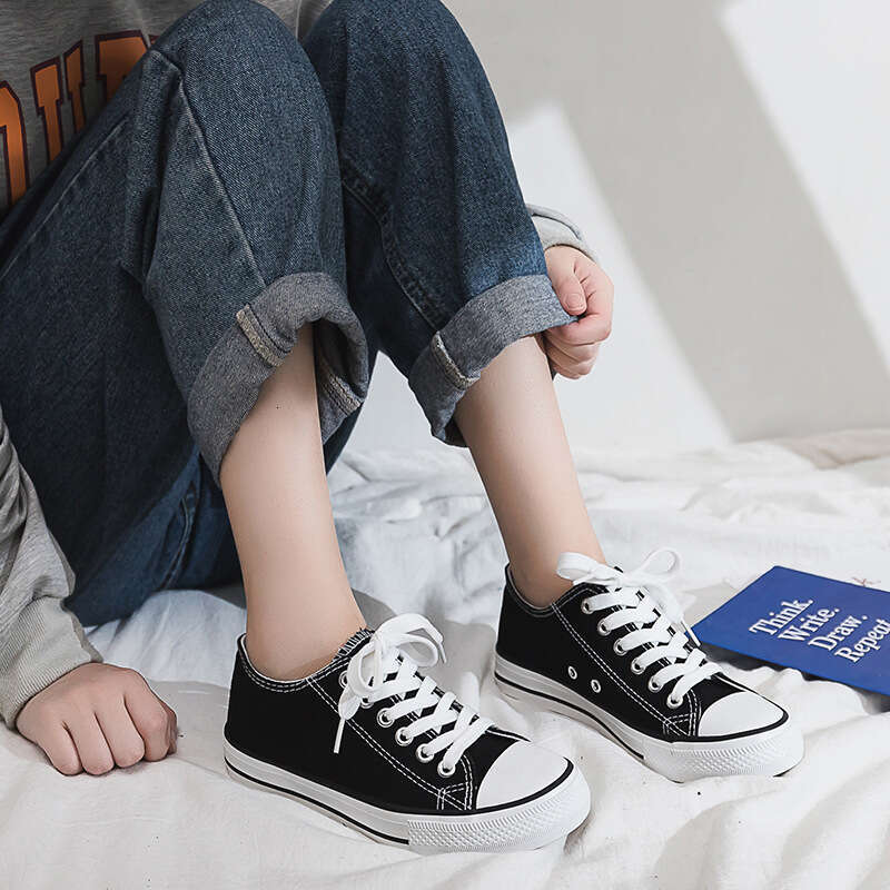 2025 Classic Canvas Shoes for Women, Student NEW Korean Style Spring Couple's Harajuku Low-top Trendy Sneakers