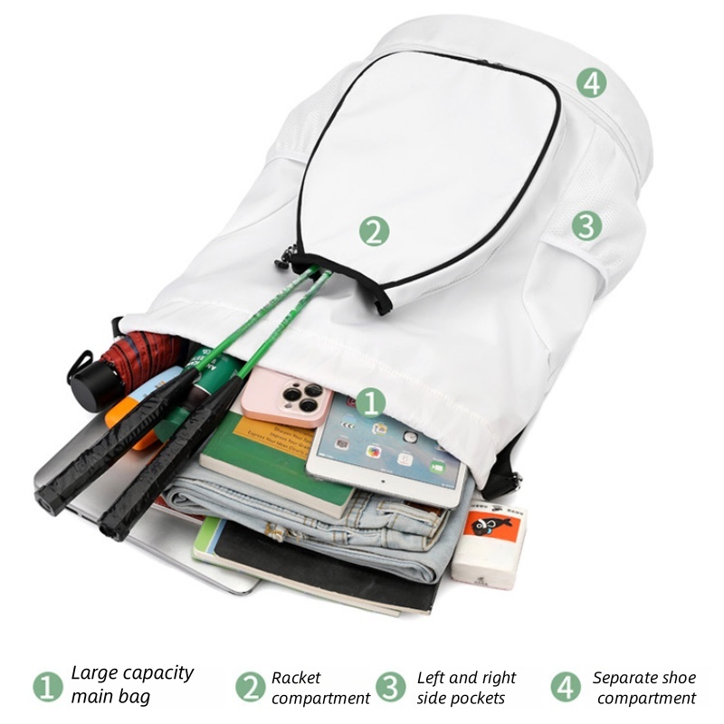 Tennis bag sports outdoors backpacks badminton bags multifunctional large capacity separate shoe compartment drawstring backpack lightweight waterproo