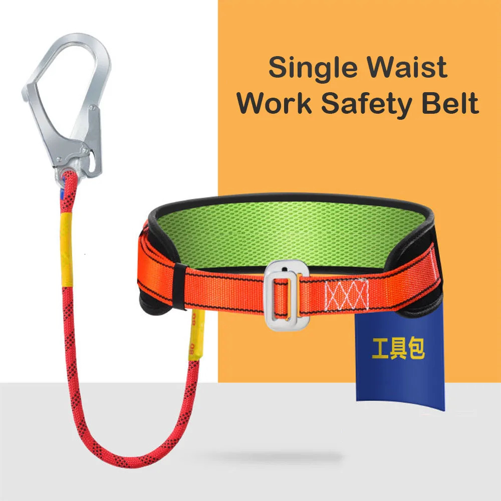 Single Waist Work Safety Belt Highaltitude Harness Safe Rope Outdoor Climbing Training Electrician Protective Aerial Equipment 250611
