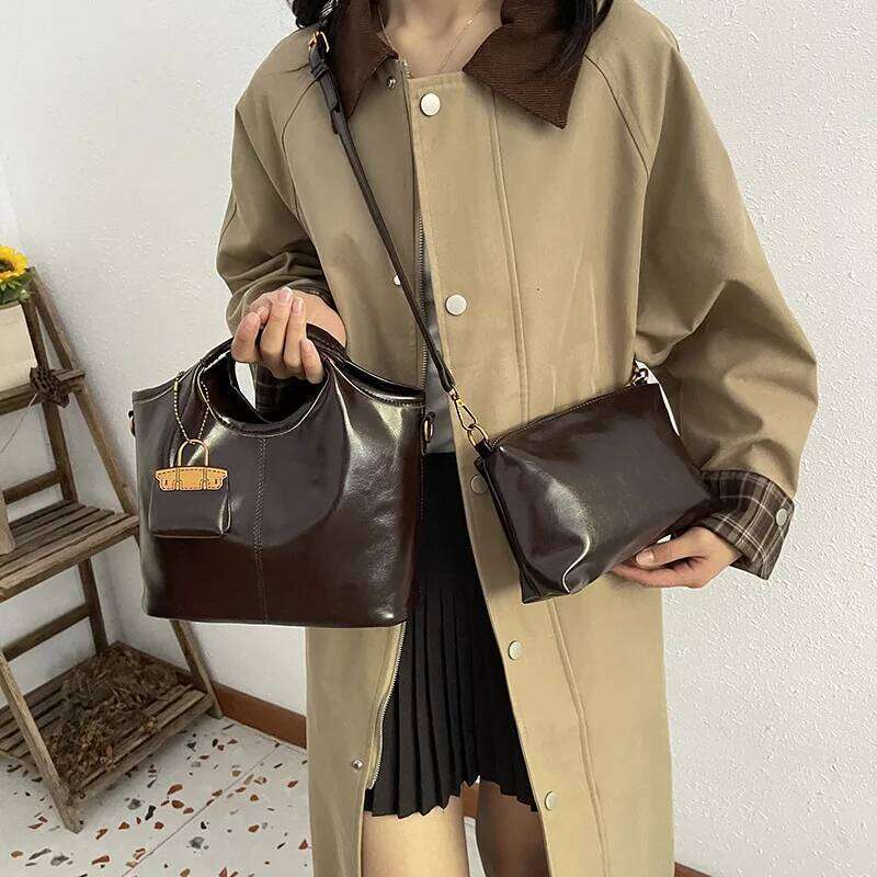 High End Fashion Commuting Handbag, Women's 2025 New Korean Version Bucket Bag, Casual Shoulder Diagonal Cross Bag