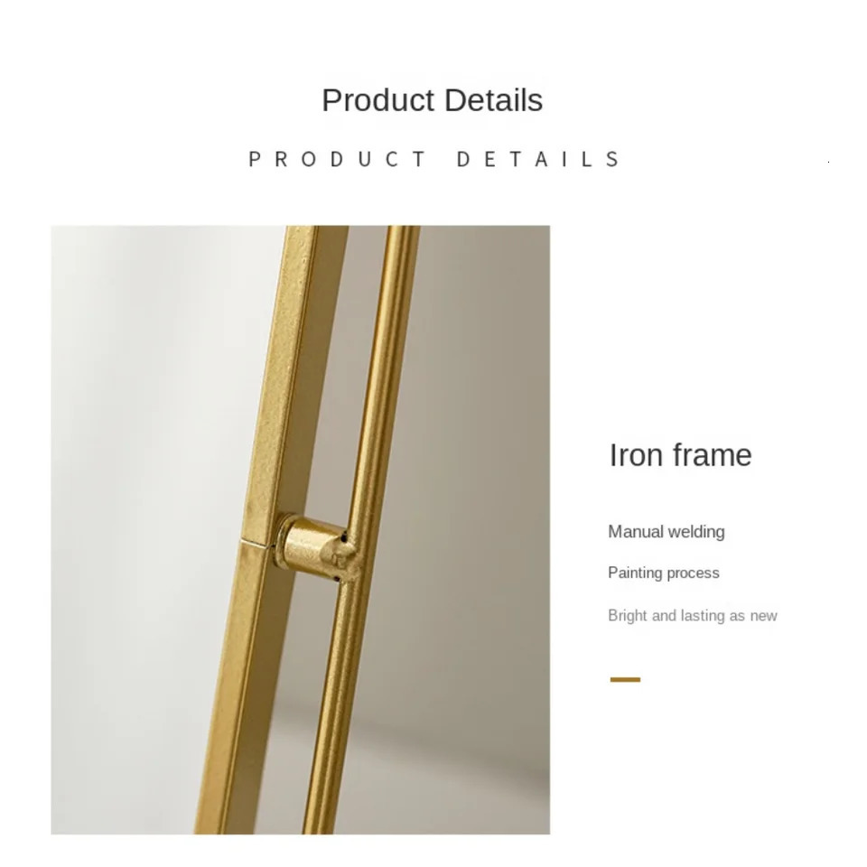 Iron Art Nordic Makeup Mirror Iron Frame 360° Rotatable Desktop Stand Mirror High Definition Without Dead Corners 250612