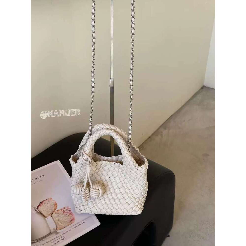Basket Handwoven Mini 2025 New Soft Leather Women's Fashion Shoulder Crossbody Bag