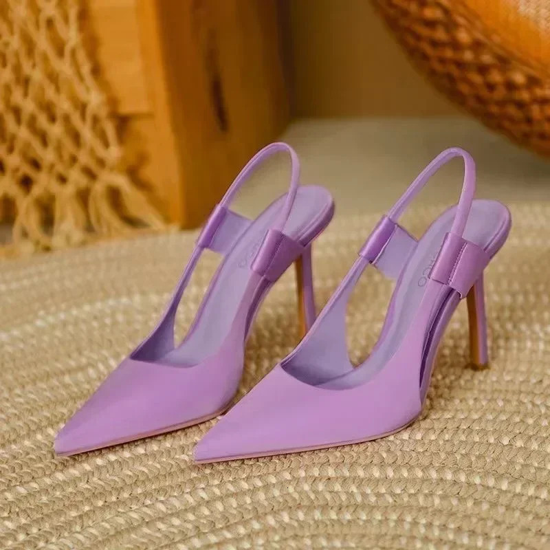 er Women Slingback Sandals Pointed Toe Slip on Thin High Heel Ladies Elegant Pumps Shoes Sandals 35-43 250613