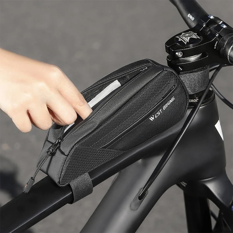 WEST BIKE Portable Bicycle Bag Cycling Top Tube Triangle Bag Ultralight MTB Road Bike Front Frame Tool Bag Bicycle Accessories 250610