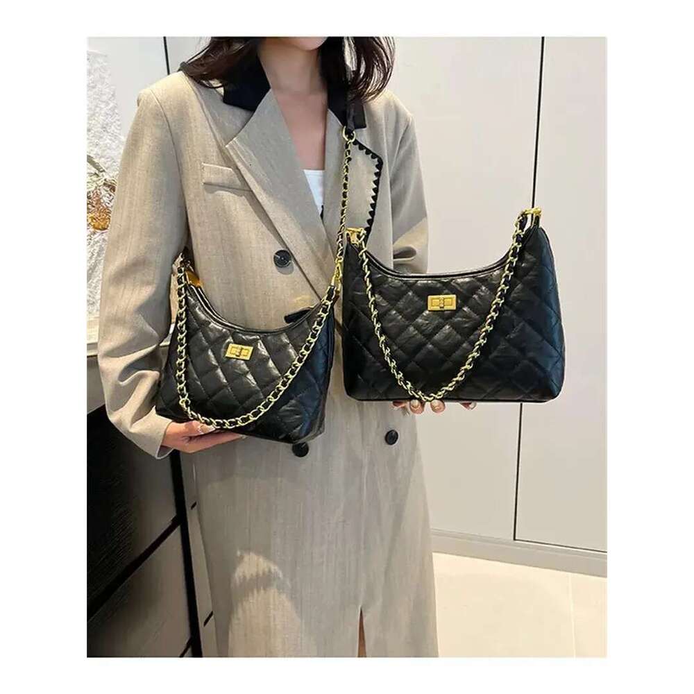 Designer Shoulder Free Shipping New Fashion Comter Premium Texture Dia Bag Grid Chain Underarm Free shipping