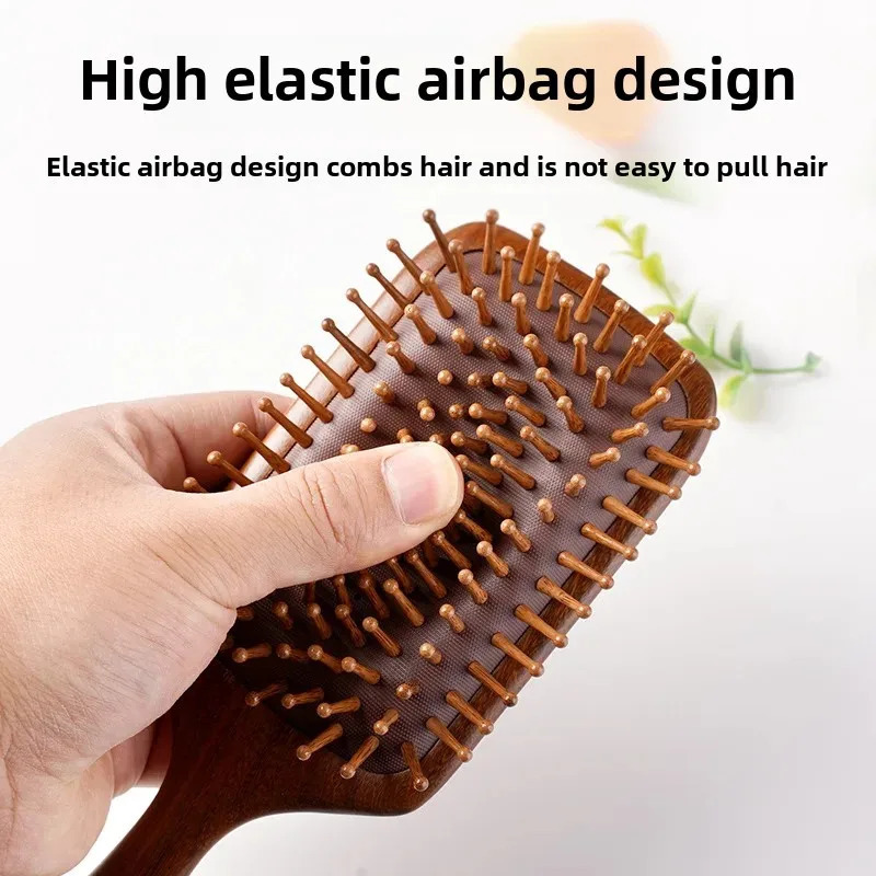 Large Size Wooden Airbag Comb Sandalwood Massage Comb Home Use Big Size Scalp Meridian Fluffy Airbag Comb Professional Salon Hai 250612