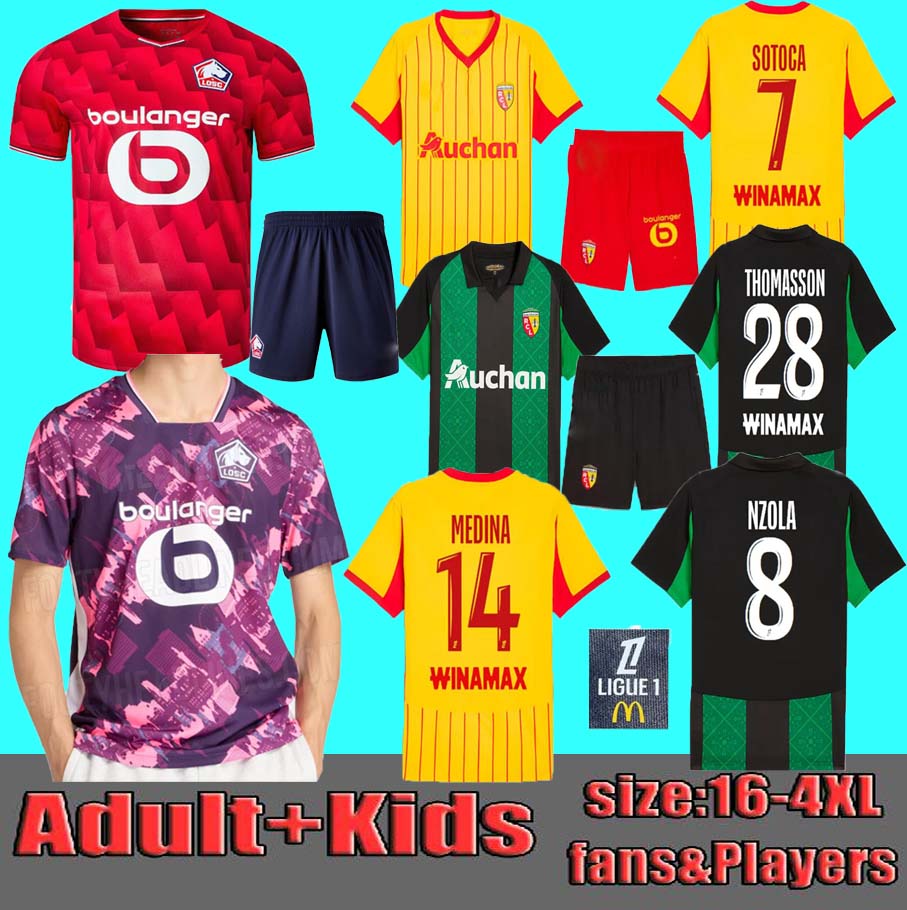 25 26 Losc Lille Soccer Jerseys David Yazici J.david Angel Ounas Olympique Shirt RC Lens 2025 Soccer KAKUTA FULGINI DIOUF SPIERINGS GANAGO SOTOCA WAHI Football Shirt