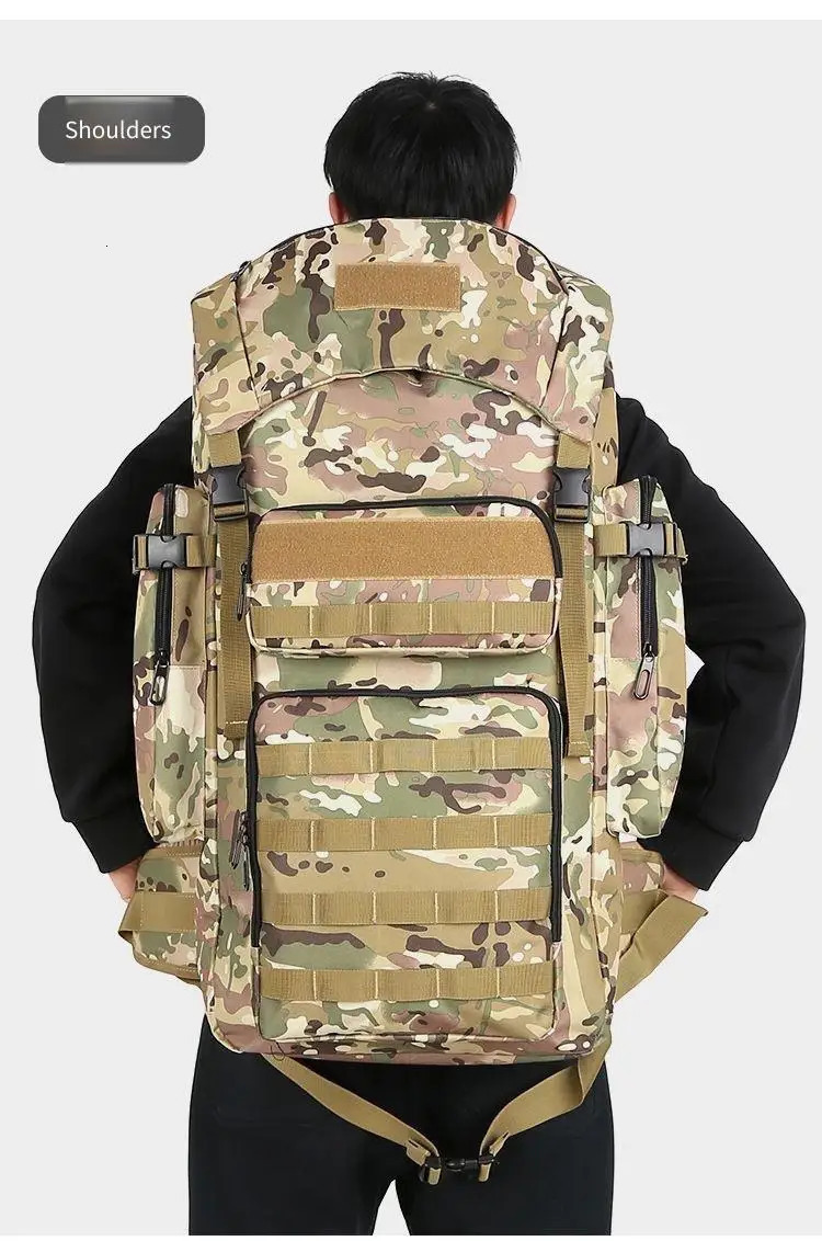 Large Capacity Multifunctional Tactical Backpack for Camping Hiking Cycling Outdoor School College Waterproof 250609