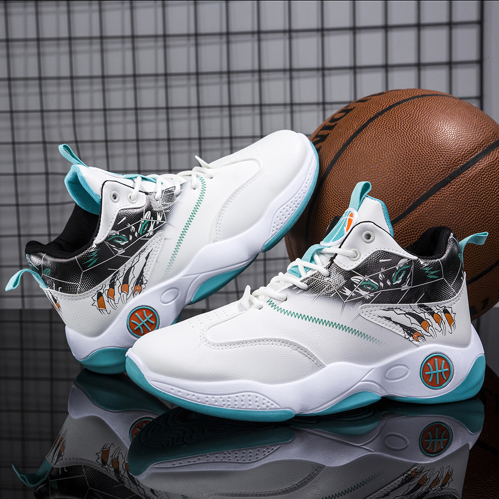 Outdoor Basketball Free Delivery Of Sneakers Shoes For Men Spring And Autumn Leather Designer Shoes Surface National Trend Sports Shoes Breathable Mid