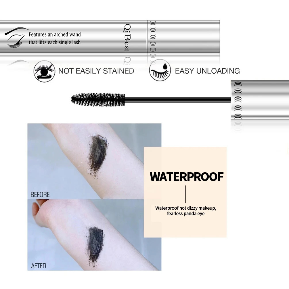 2pcsset 4D Mascara Beauty Makeup Curling Black Lash Eyelash Waterproof Liquid Volume Longwearing Cosmetic 250606