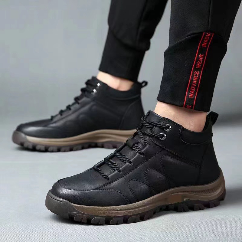 Men's Shoes 2025 Winter New Thickened Fleece Cotton Shoes PU Surface High-top Designer Shoes Casual Shoes Sports Outdoor Free Delivery Of Sneaker