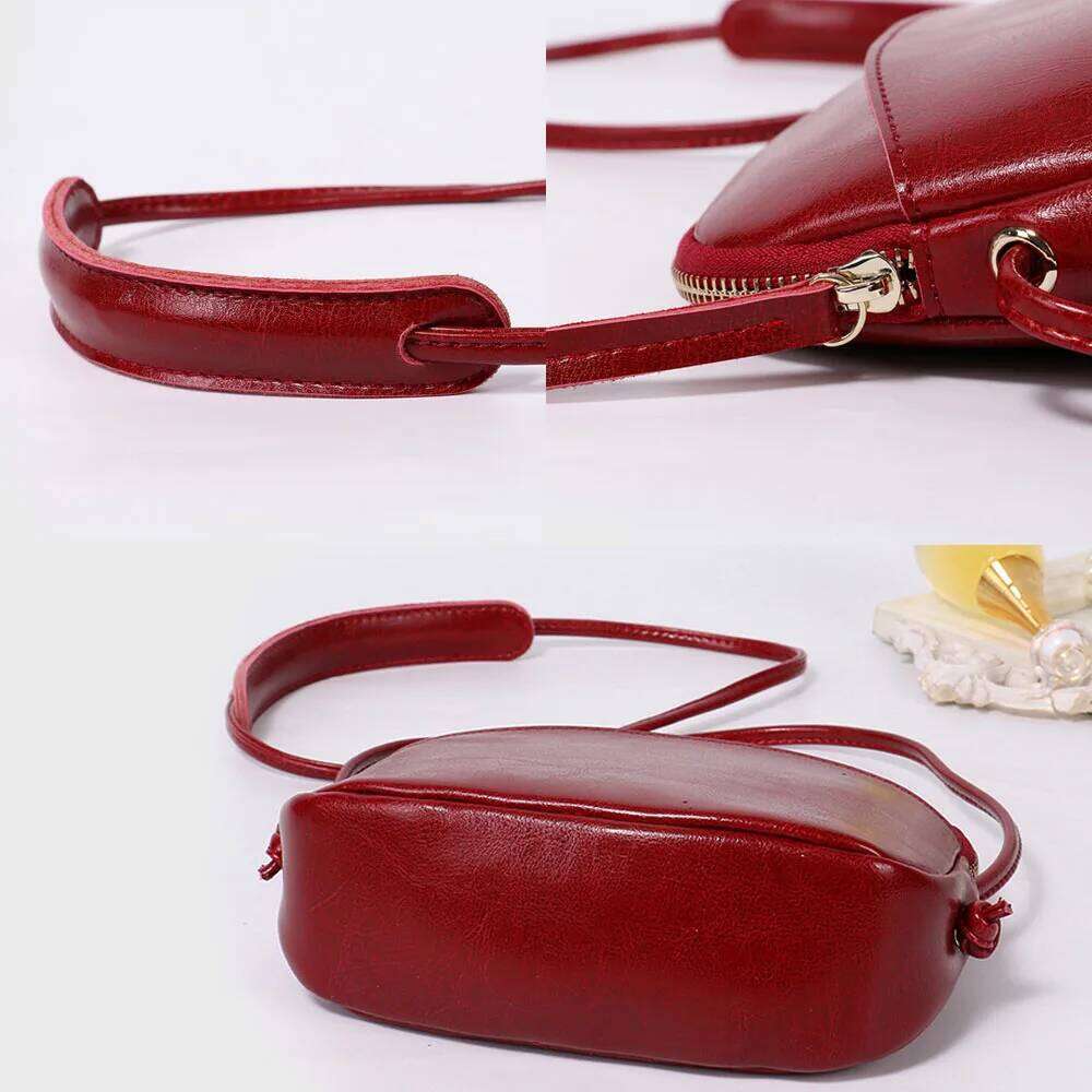 Zency Cute Women Messenger Bag 100% Genuine Leather Soft Skin Girls Shell Travel Handbag Elegant Shoulder Purse Lady Phone Bags