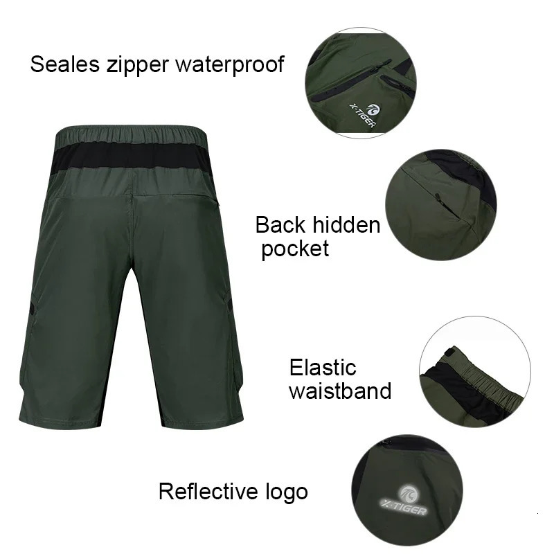 XTIGER Mountain Bike Shorts Mens Summer Bicycle MTB Loose Fit Lightweight Outdoor Sports Cycling Shorts 250614
