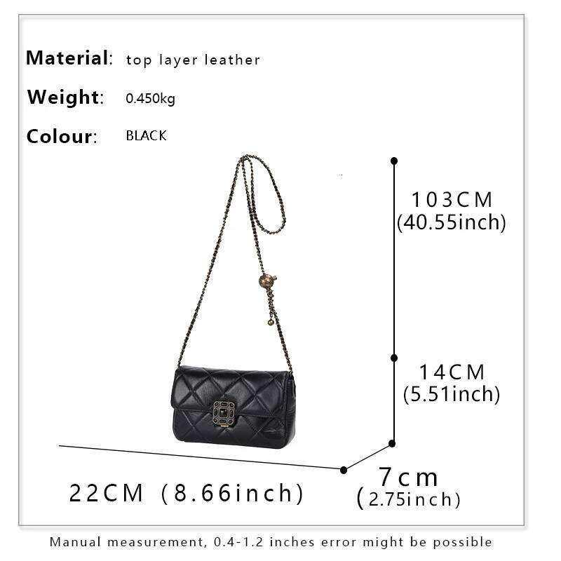 Bag Women Real Leather Summer Shoulder Women's New Small Golden Ball Dia Chain Messenger Bag