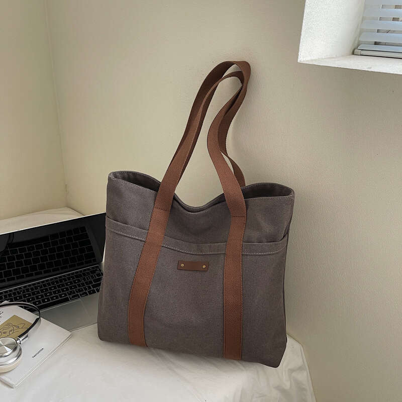 Large Capacity Tote Handbag 2025 New Korean Style Lazy Casual Simple Lightweight Shopping Women's Crossbody Bag