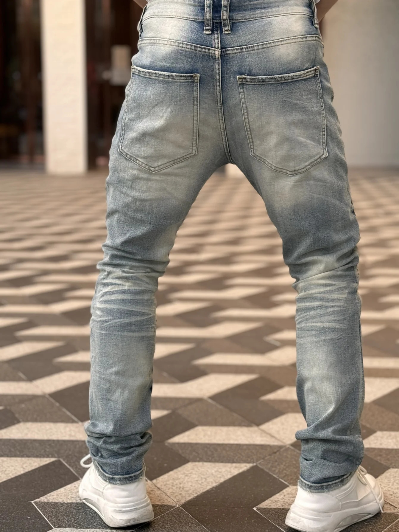 Mens Denim Jeans Plaid Series Street Fashion Hip Hop Rap Style Formal Pants Suitable for Outdoor Parties Versatile 250614