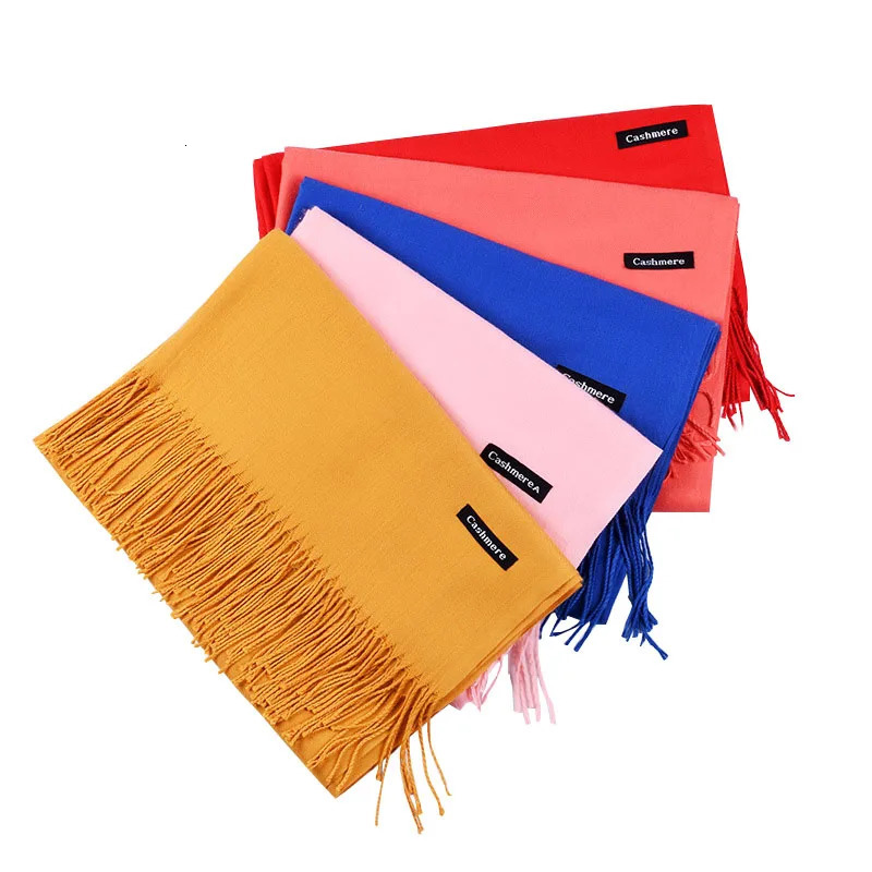 Winter Woman Scarf Wrap Shawl Pashmina Yellow Cashmere Wool Scarf Large Soft Women Men Scarves Winter Warm Shawl Gift 250g 250610