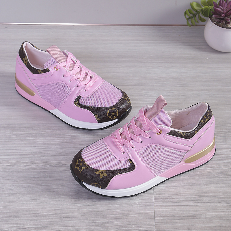 Fashion Plus Size 36-43 Print Unisex Sneakers 2025 New Design Round Toe Leather Upper Non Slip Lace Up Running Shoes Men Women White Black