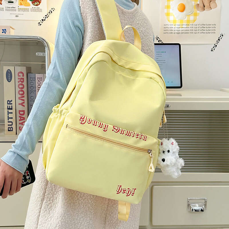 Large Capacity Girls, Simple Design for Middle and High School College Students, Double Shoulder Bag with a Sense of Design, Campus Backpack